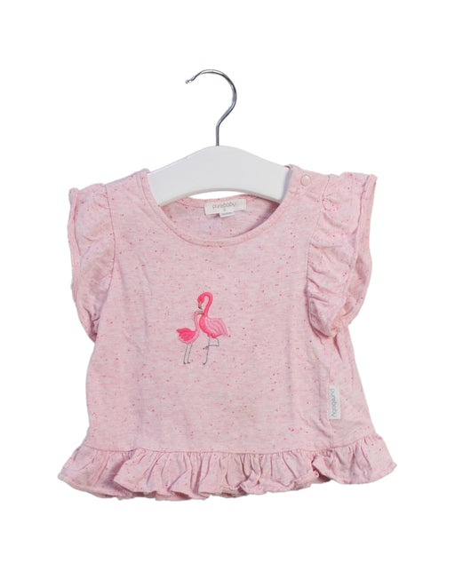 A Pink Sleeveless Tops from Purebaby in size 6-12M for girl. (Front View)