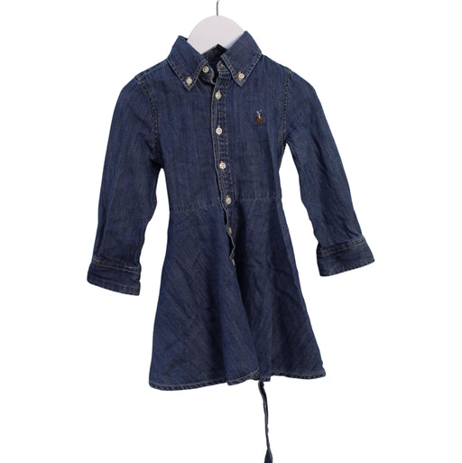 A Navy Long Sleeve Dresses from Ralph Lauren in size 2T for girl. (Front View)