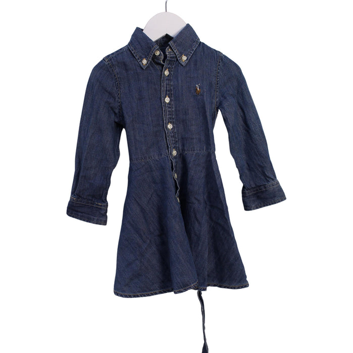 A Navy Long Sleeve Dresses from Ralph Lauren in size 2T for girl. (Front View)