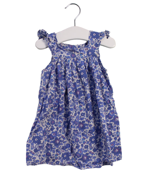 A Blue Sleeveless Dresses from Jacadi in size 6-12M for girl. (Front View)