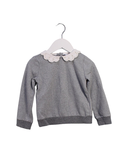 A Grey Crewneck Sweatshirts from Janie & Jack in size 2T for girl. (Front View)