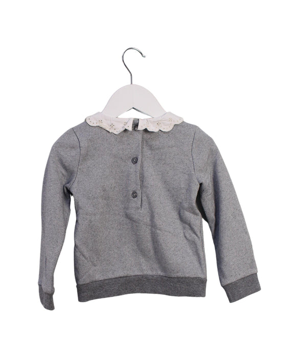 A Grey Crewneck Sweatshirts from Janie & Jack in size 2T for girl. (Back View)