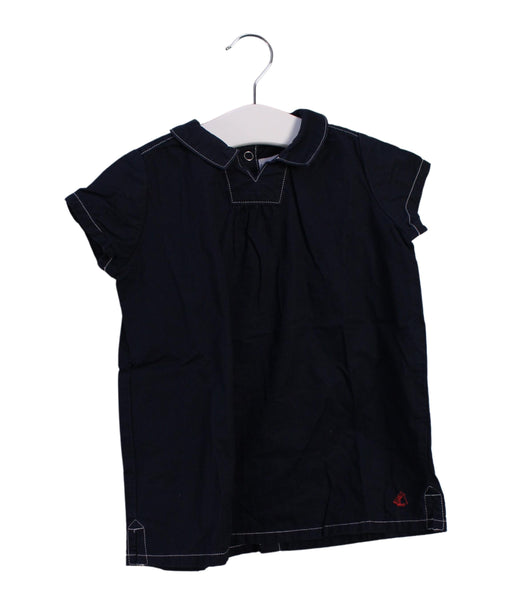 A Navy Short Sleeve Dresses from Petit Bateau in size 12-18M for girl. (Front View)