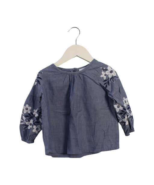 A Blue Long Sleeve Tops from Seed in size 2T for girl. (Front View)