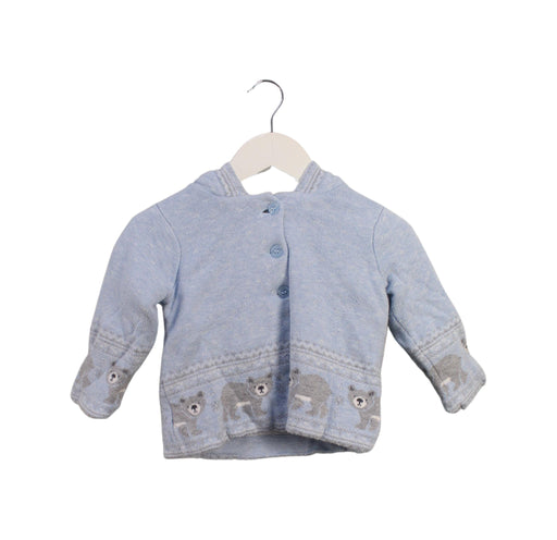 A Blue Puffer/Quilted Jackets from Purebaby in size 12-18M for girl. (Front View)