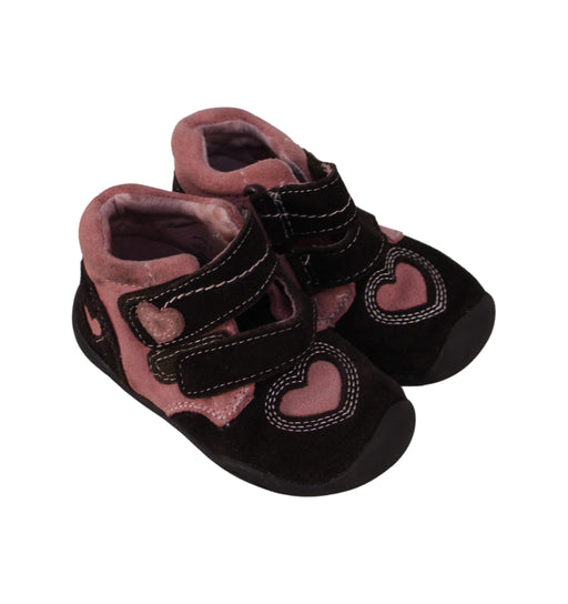 A Brown Sneakers from pediped in size 18-24M for girl. (Front View)