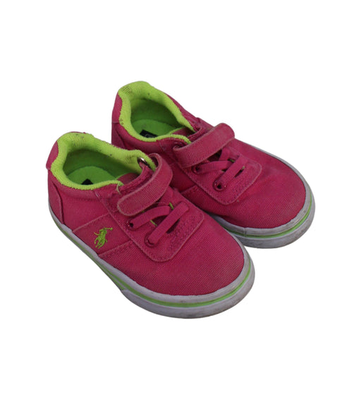 A Pink Sneakers from Polo Ralph Lauren in size 12-18M for girl. (Front View)