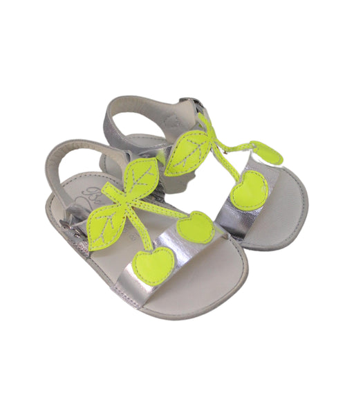 A Silver Sandals from Bonpoint in size 6-12M for girl. (Front View)