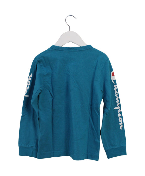 A Green Crewneck Sweatshirts from Champion in size 7Y for boy. (Back View)