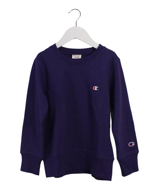 A Blue Crewneck Sweatshirts from Champion in size 7Y for boy. (Front View)
