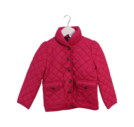 A Pink Puffer/Quilted Jackets from Polo Ralph Lauren in size 4T for girl. (Front View)
