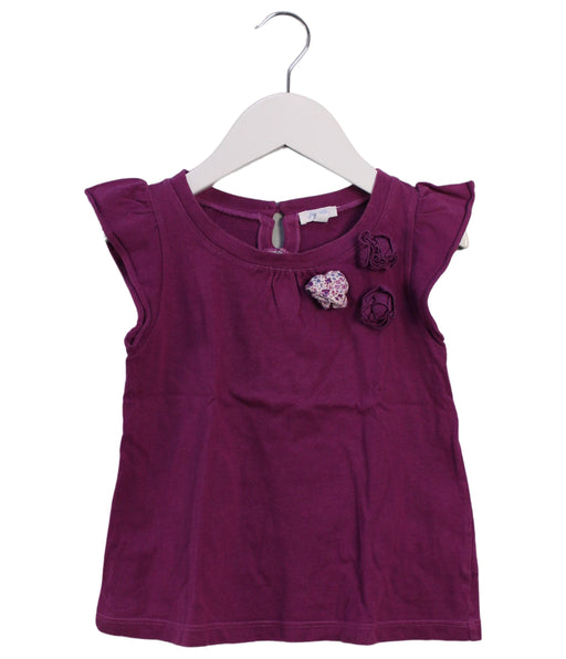 A Purple Short Sleeve Tops from Jacadi in size 4T for girl. (Front View)