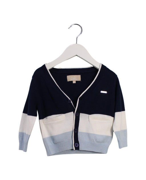 A Navy Cardigans from Chickeeduck in size 12-18M for boy. (Front View)
