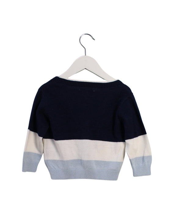 A Navy Cardigans from Chickeeduck in size 12-18M for boy. (Back View)