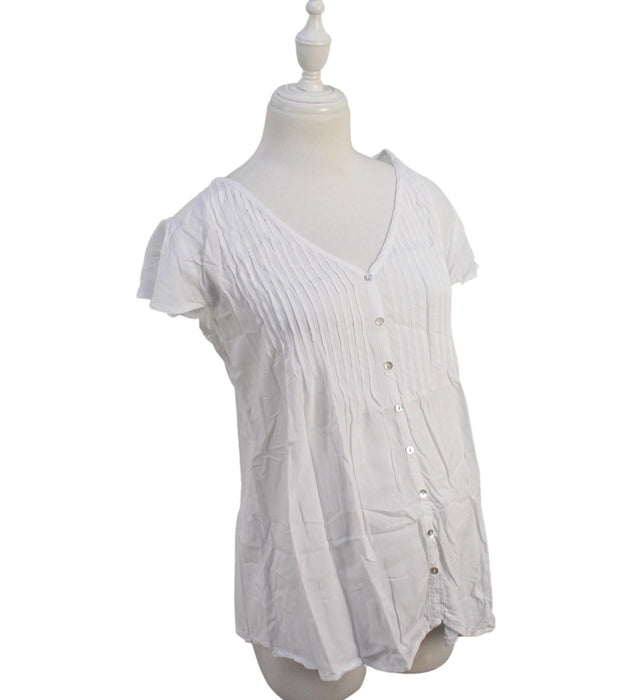A White Short Sleeve Tops from Seraphine in size S for maternity. (Front View)