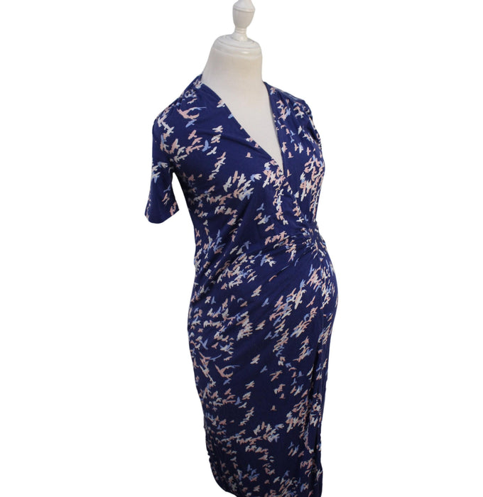 A Blue Short Sleeve Dresses from Mayarya in size XS for maternity. (Front View)