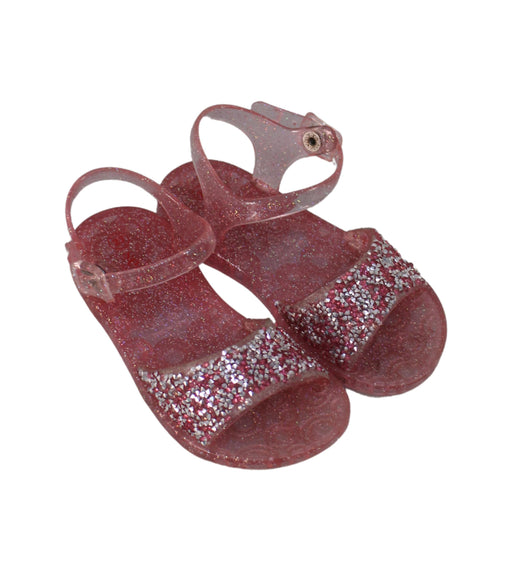 A Pink Sandals from Seed in size 4T for girl. (Front View)