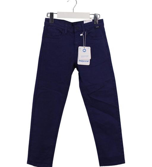 A Blue Casual Pants from Mayoral in size 6T for girl. (Front View)