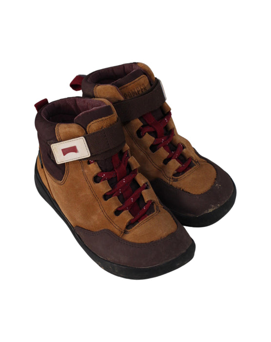 A Brown Casual Boots from Camper in size 6T for boy. (Front View)