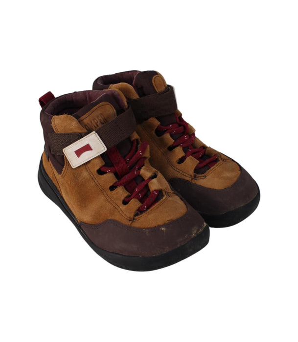 A Brown Casual Boots from Camper in size 6T for boy. (Front View)