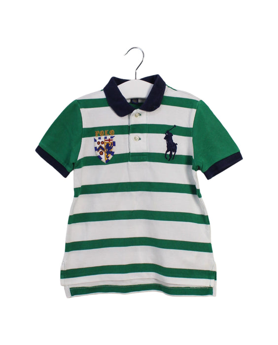 A White Short Sleeve Polos from Polo Ralph Lauren in size 3T for boy. (Front View)