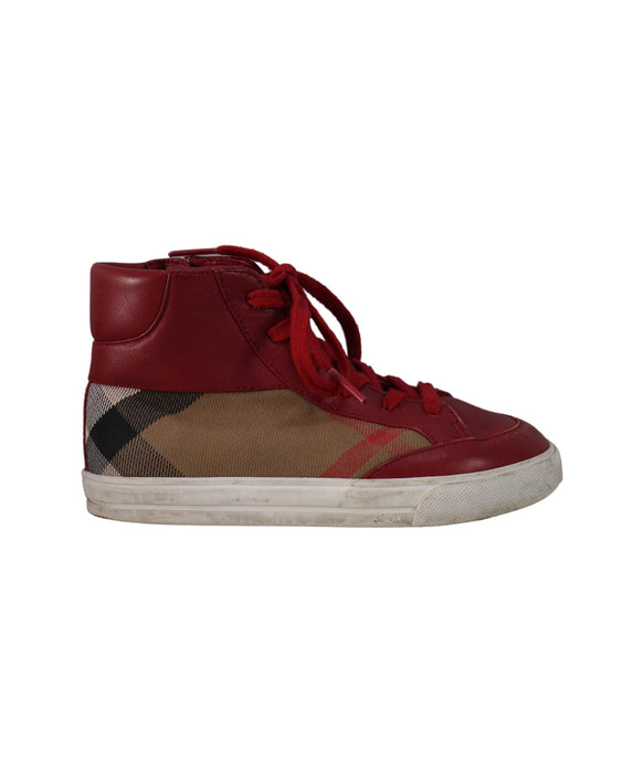 A Red Sneakers from Burberry in size 5T for boy. (Back View)