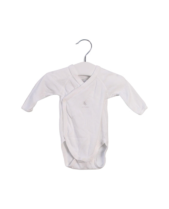 A White Long Sleeve Bodysuits from Petit Bateau in size 0-3M for neutral. (Front View)