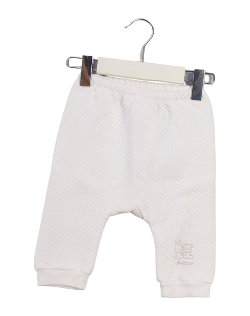 A White Sweatpants from Chicco in size 0-3M for boy. (Front View)