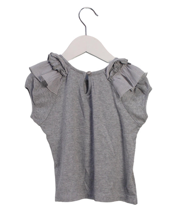 A Grey Short Sleeve Tops from Chickeeduck in size 4T for girl. (Back View)