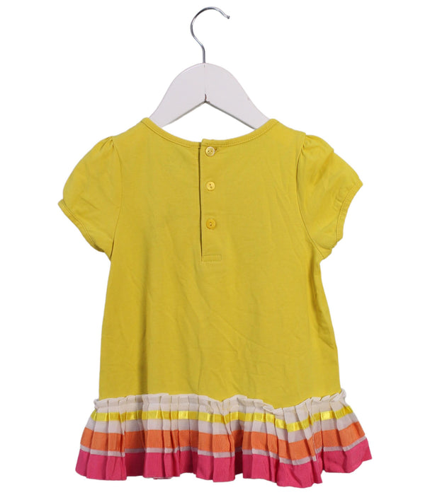 A Yellow Short Sleeve Dresses from Kingkow in size 4T for girl. (Back View)