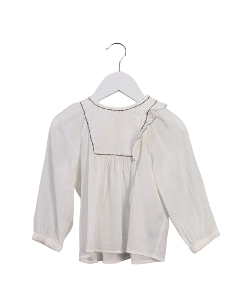 A White Long Sleeve Tops from Bonpoint in size 3T for girl. (Front View)