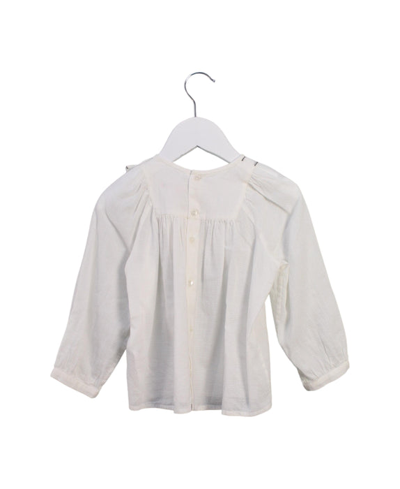 A White Long Sleeve Tops from Bonpoint in size 3T for girl. (Back View)