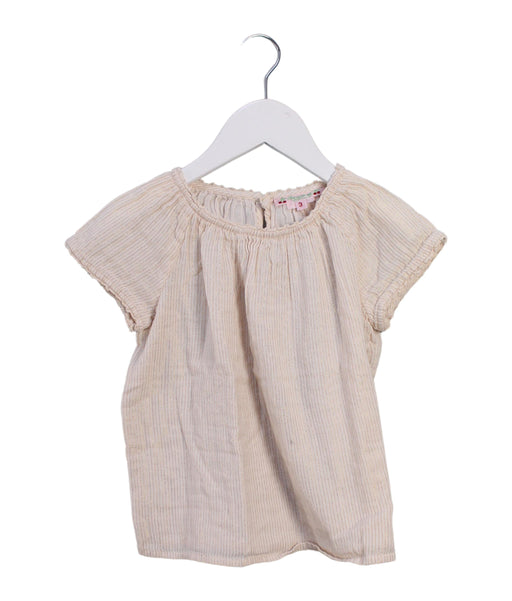 A Gold Short Sleeve Tops from Bonpoint in size 3T for girl. (Front View)
