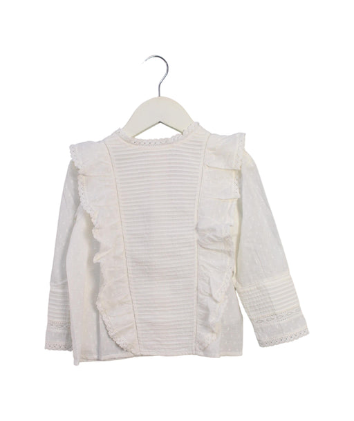 A White Long Sleeve Tops from Bonpoint in size 4T for girl. (Front View)