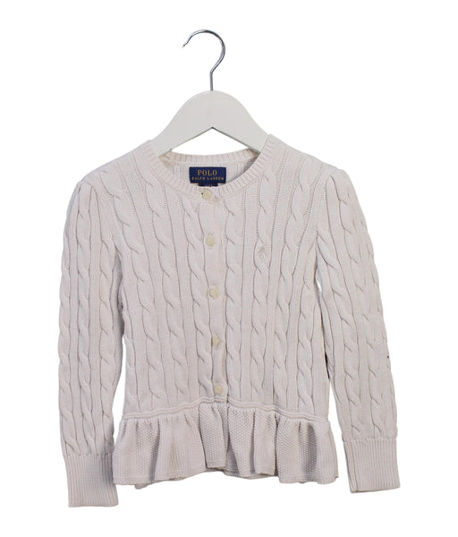 A White Cardigans from Polo Ralph Lauren in size 4T for girl. (Front View)
