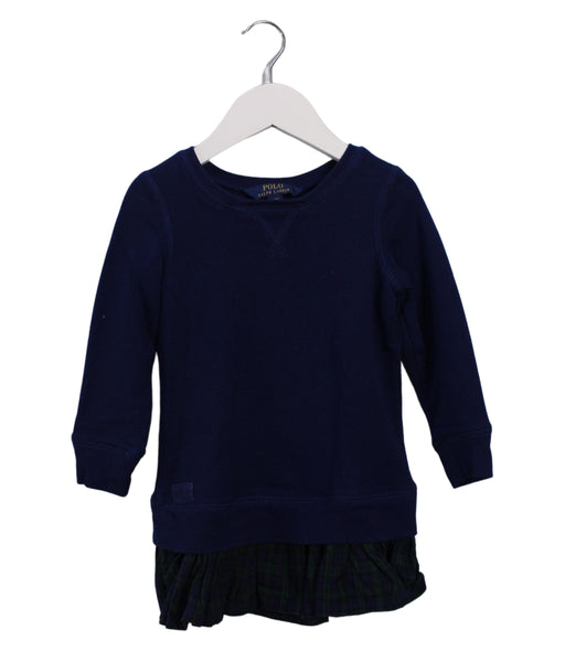 A Navy Long Sleeve Dresses from Polo Ralph Lauren in size 3T for girl. (Front View)