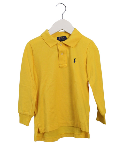 A Yellow Long Sleeve Polos from Polo Ralph Lauren in size 3T for boy. (Front View)