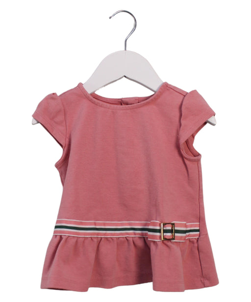 A Pink Short Sleeve Tops from Janie & Jack in size 3T for girl. (Front View)