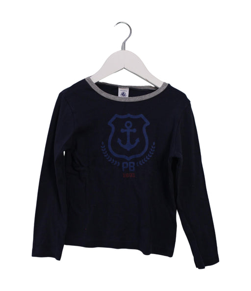 A Navy Long Sleeve Tops from Petit Bateau in size 6T for boy. (Front View)