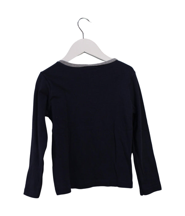 A Navy Long Sleeve Tops from Petit Bateau in size 6T for boy. (Back View)