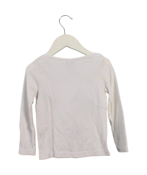 A White Long Sleeve Tops from Petit Bateau in size 4T for girl. (Back View)