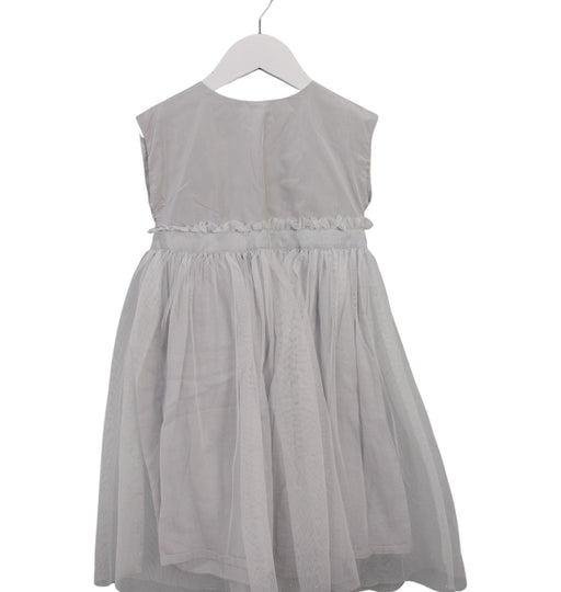 A Grey Sleeveless Dresses from Jacadi in size 4T for girl. (Front View)