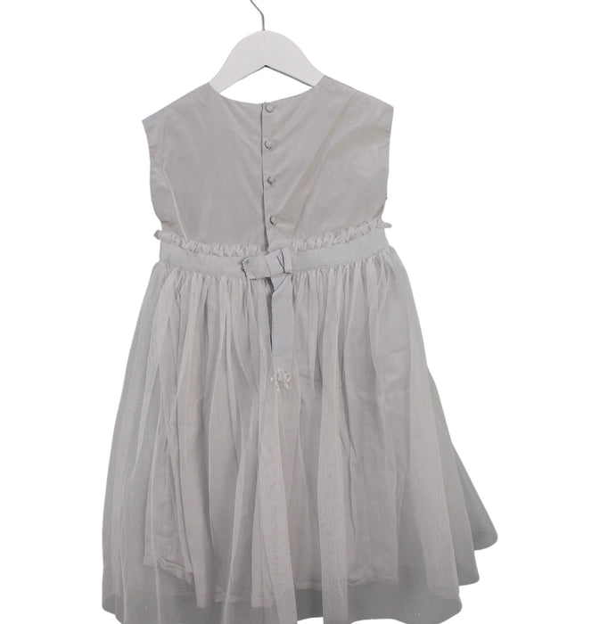 A Grey Sleeveless Dresses from Jacadi in size 4T for girl. (Back View)