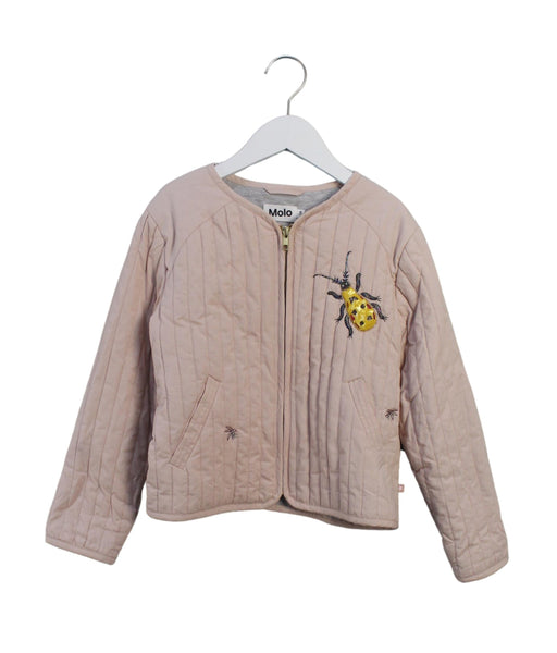 A Beige Lightweight Jackets from Molo in size 7Y for girl. (Front View)