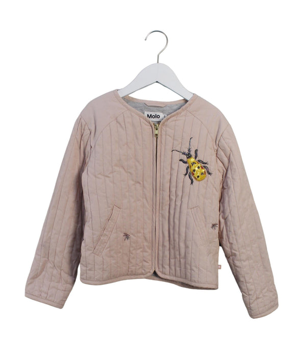A Beige Lightweight Jackets from Molo in size 7Y for girl. (Front View)
