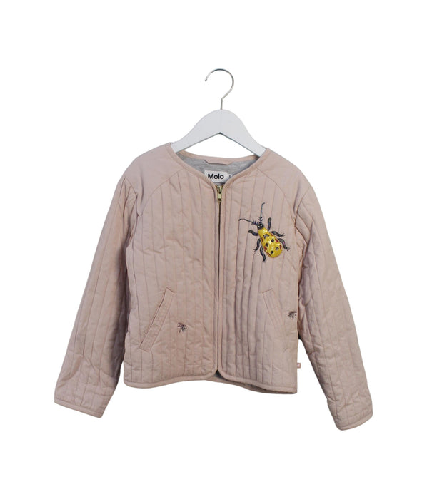 A Beige Lightweight Jackets from Molo in size 7Y for girl. (Front View)