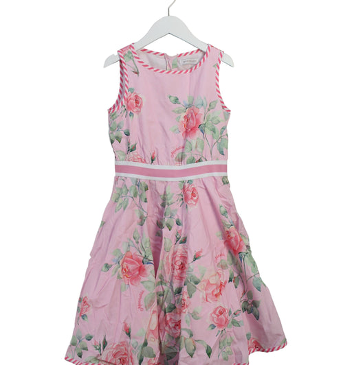 A Pink Sleeveless Dresses from Monnalisa in size 10Y for girl. (Front View)
