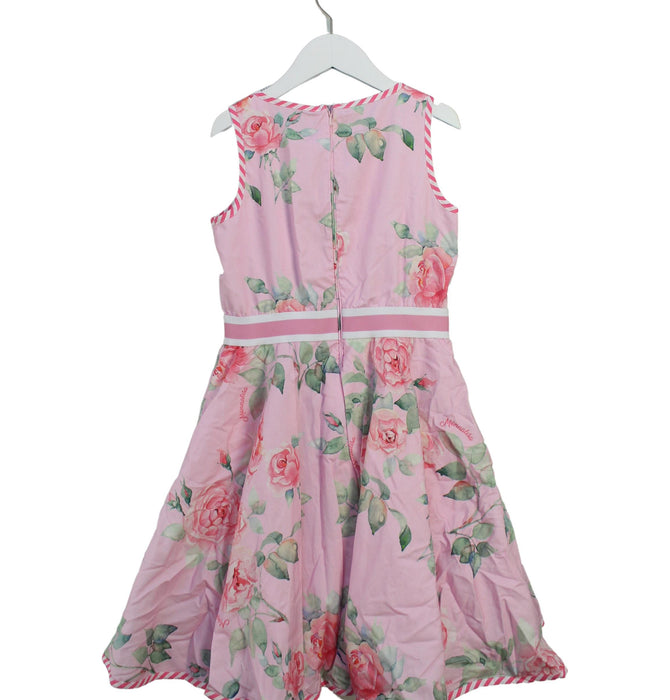 A Pink Sleeveless Dresses from Monnalisa in size 10Y for girl. (Back View)