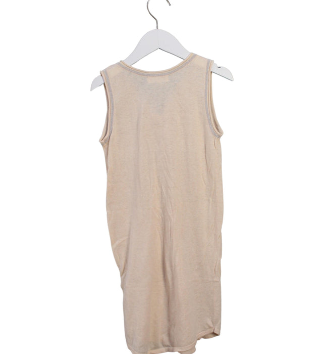 A Beige Sleeveless Dresses from Excuse My French in size 6T for girl. (Back View)