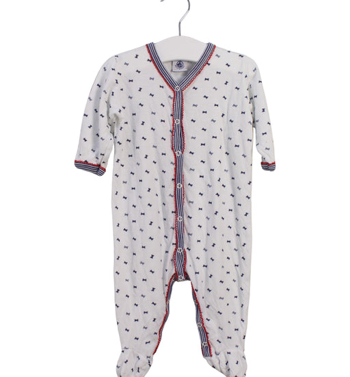 A White Onesies from Petit Bateau in size 3-6M for boy. (Front View)
